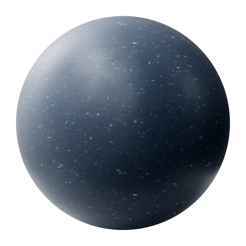 Colourful Fleck Navy Bioplastic PBR Texture - Sphere Swatch Preview | Superellipse
