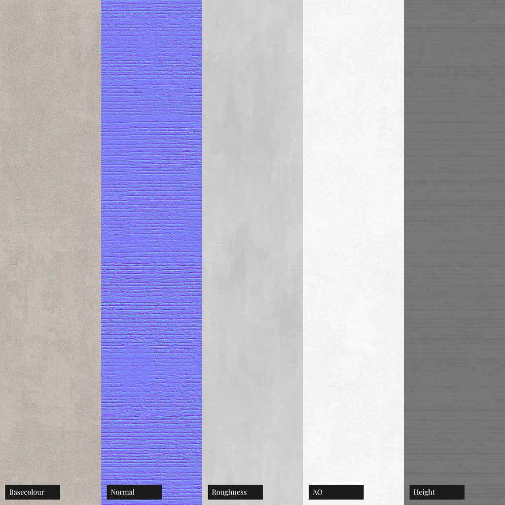 Straight Combed Stucco Plaster PBR Texture - Example Scene Visualization | Superellipse