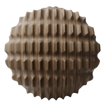 Milled Oak Wood Convex Pinch PBR Texture - Sphere Swatch Preview | Superellipse