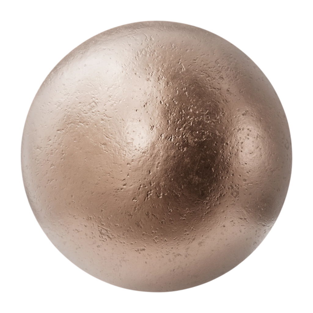 Aged Cast Copper Metal PBR Texture - Sphere Swatch Preview | Superellipse