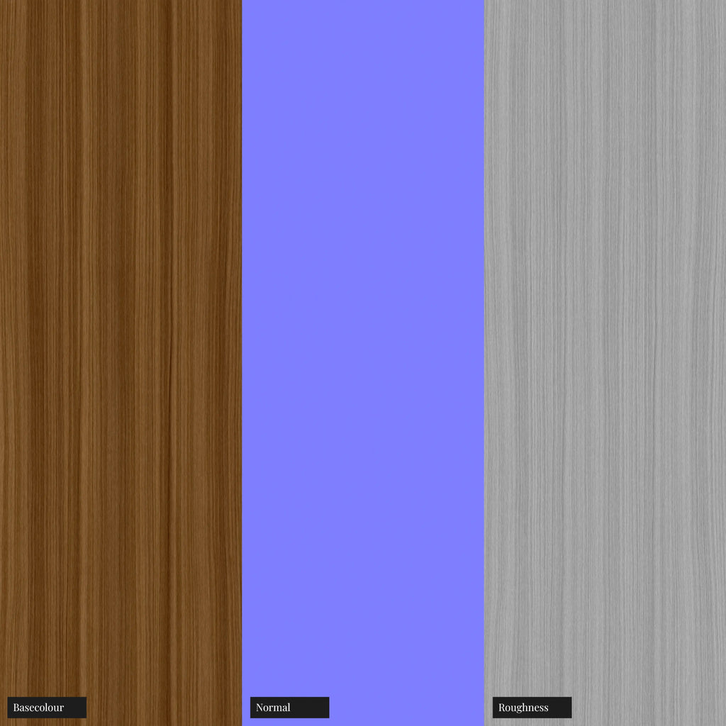 Teak Rift Sawn Veneer Wood PBR Texture - Example Scene Visualization | Superellipse