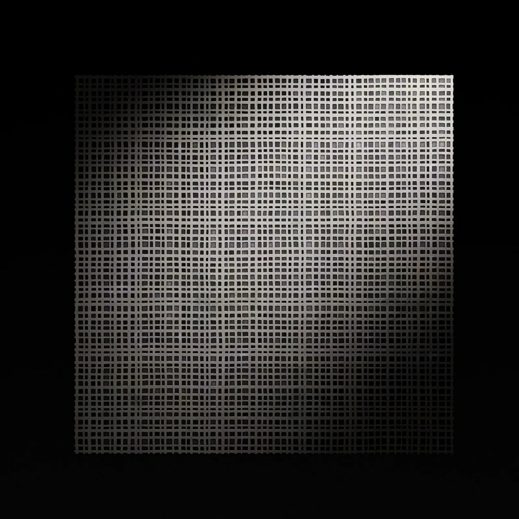 Artisan Geometric Etched Stainless Steel Panel PBR Texture - Example Scene Visualization | Superellipse
