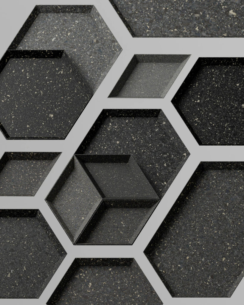 Charcoal Dyed Cork High Density PBR Texture - Example Scene Visualization | Superellipse