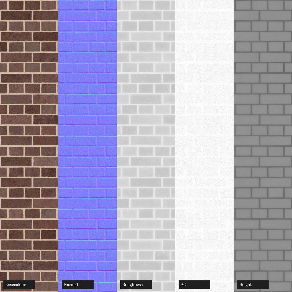 Bordeaux Red Sandfaced Brick English Bond PBR Texture - Example Scene Visualization | Superellipse