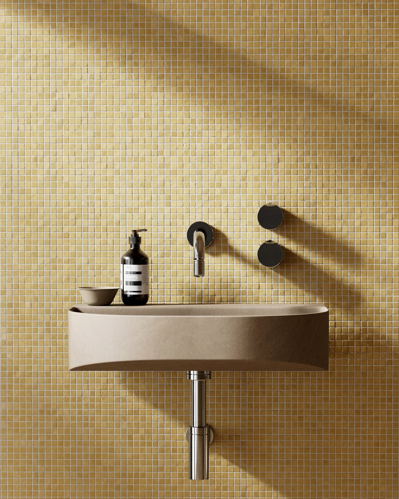 Zellige Honey Yellow Mosaic Tile PBR Texture - Example Scene Visualization | Superellipse