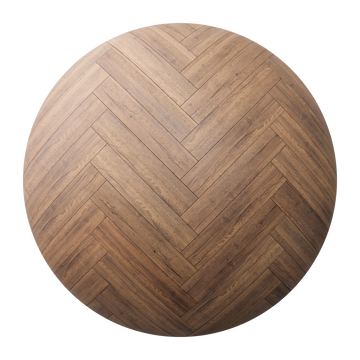 English Chestnut Oak Herringbone Wood Floor PBR Texture - Sphere Swatch Preview | Superellipse
