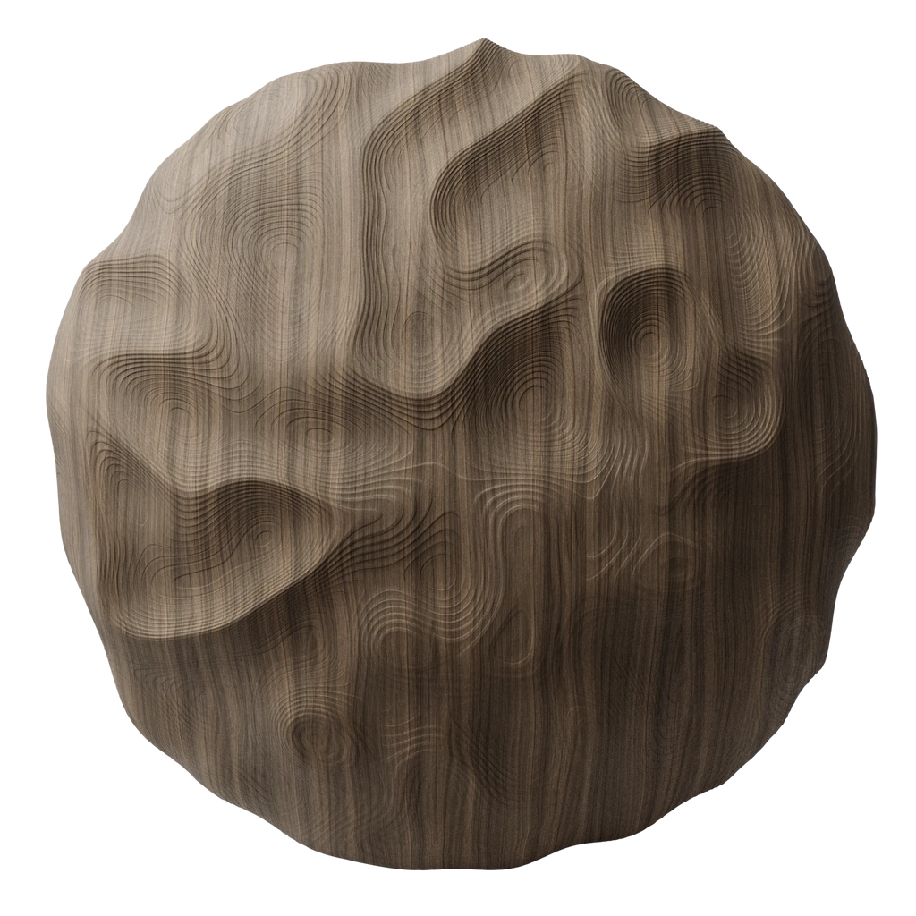 Raw Milled Oak Wood Unfinished PBR Texture - Sphere Swatch Preview | Superellipse
