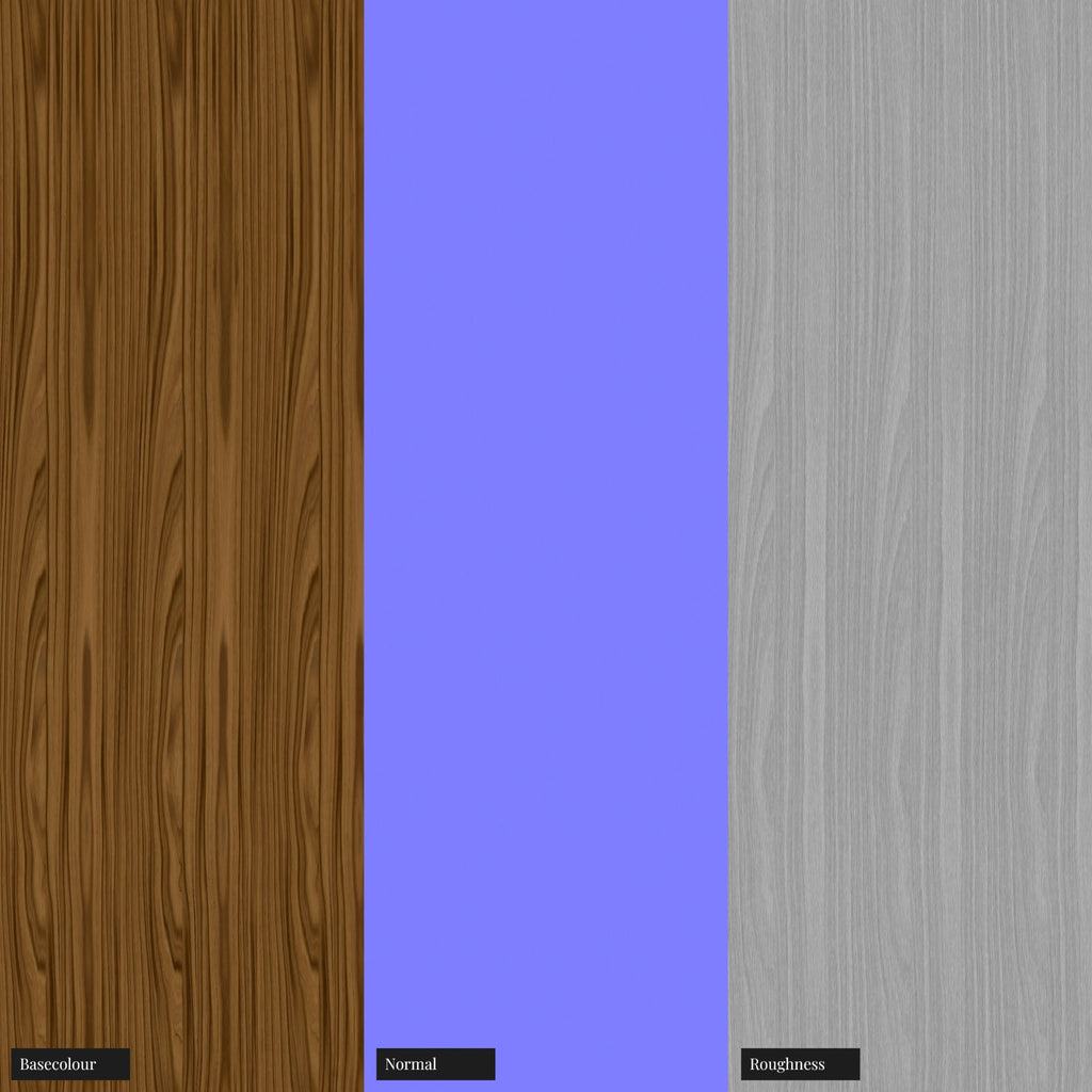 Teak Slip Matched Veneer Wood PBR Texture - Example Scene Visualization | Superellipse