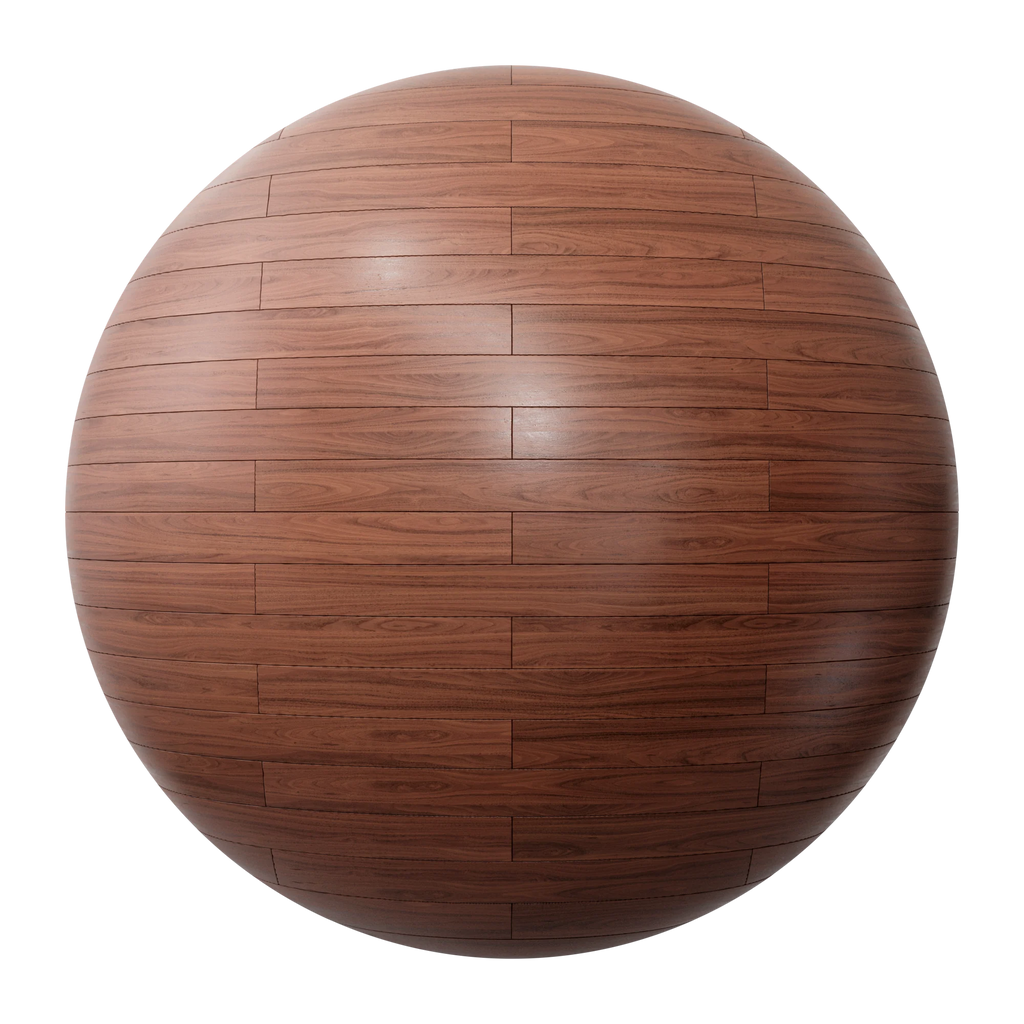 Red Mahogany Brick Bond Wood Floor PBR Texture - Sphere Swatch Preview | Superellipse
