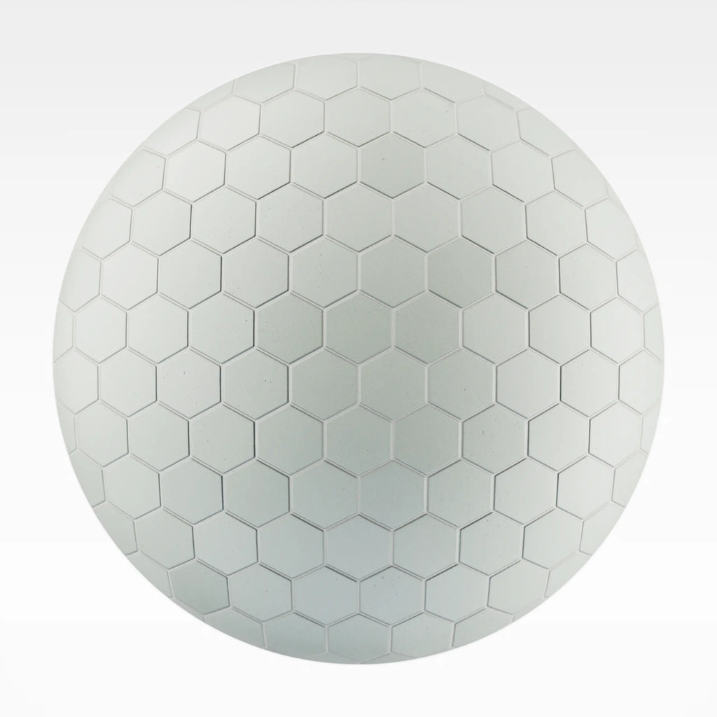 Hexagonal Matte Summer Teal Tile PBR Texture - Sphere Swatch Preview | Superellipse