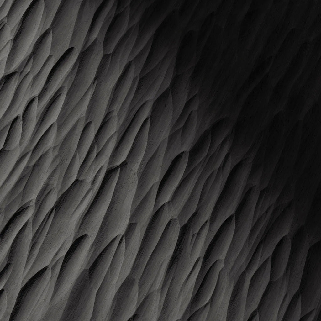 Chiselled Hardwood Black Wax Finish PBR Texture - Example Scene Visualization | Superellipse