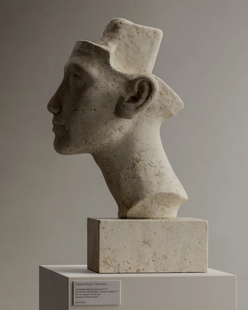 Moca Creme Unfinished Limestone PBR Texture - Example Scene Visualization | Superellipse