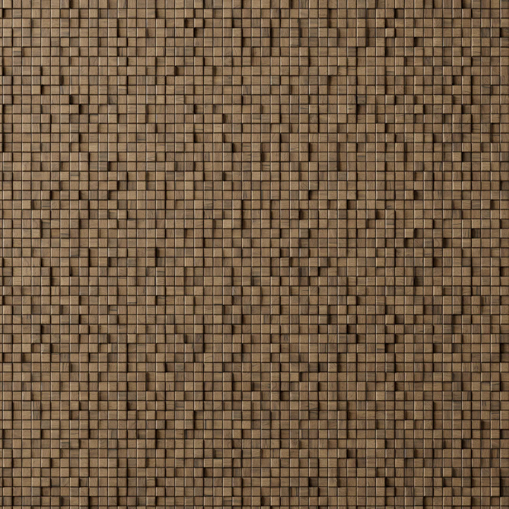 Small Mosaic Oak Wood Panel PBR Texture - Example Scene Visualization | Superellipse