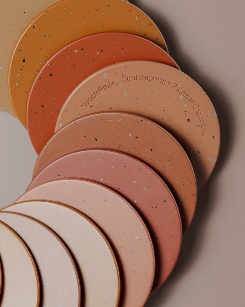 Burnt Sienna Terrazzo Plastic Small PBR Texture - Example Scene Visualization | Superellipse