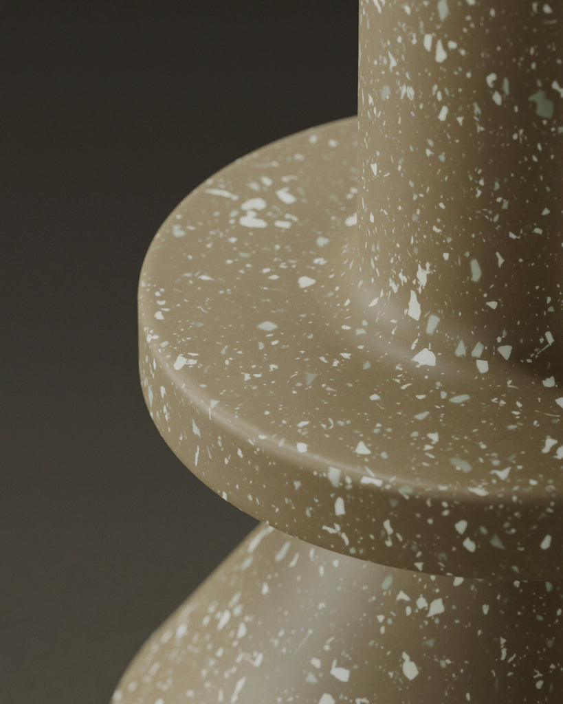 Olive Green Recycled Terrazzo Plastic PBR Texture - Example Scene Visualization | Superellipse