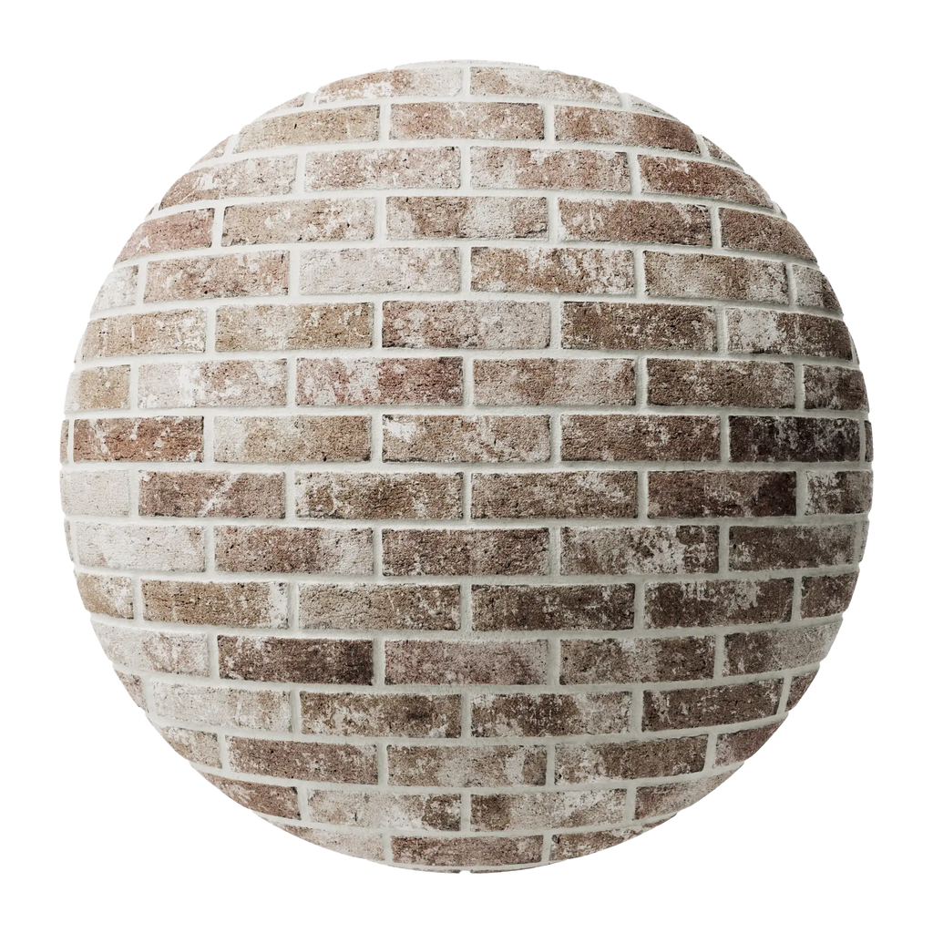 Rustic Manor Running Bond Brick PBR Texture - Sphere Swatch Preview | Superellipse