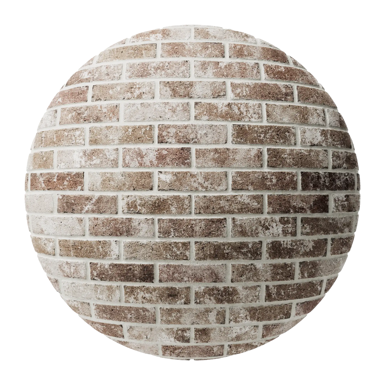 Rustic Manor Running Bond Brick PBR Texture - Sphere Swatch Preview | Superellipse