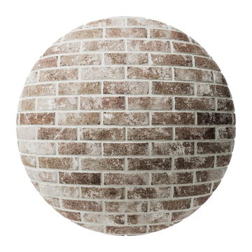 Rustic Manor Running Bond Brick PBR Texture - Sphere Swatch Preview | Superellipse