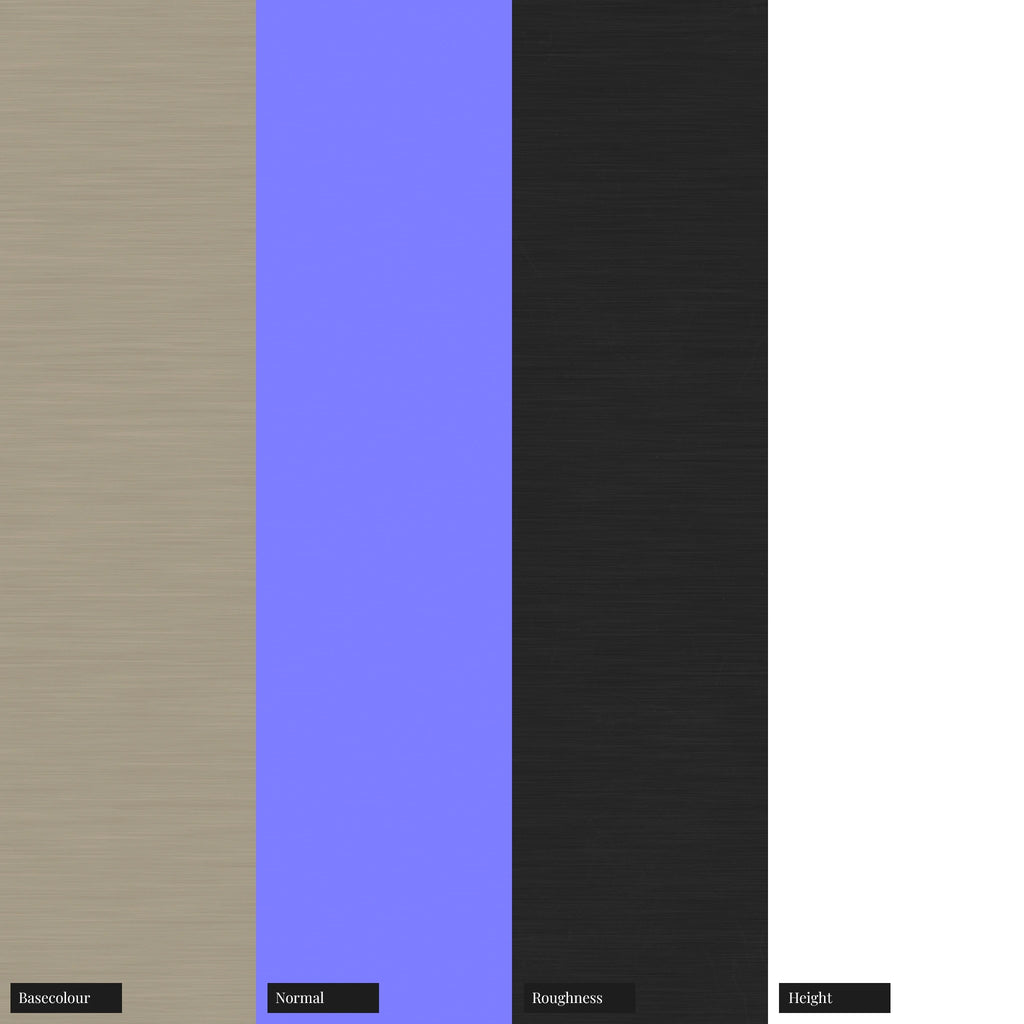 Fine Linear Brushed Nickel Metal PBR Texture - Example Scene Visualization | Superellipse