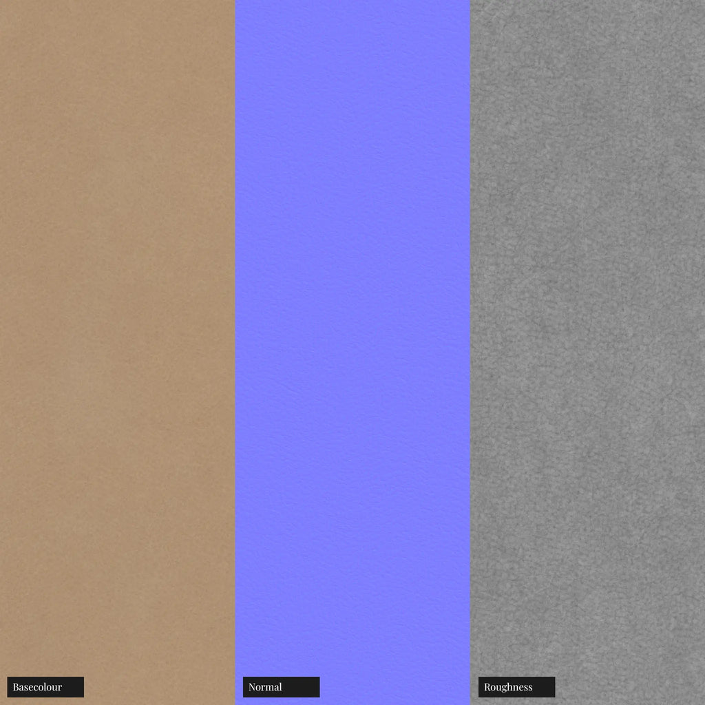 Aniline Top Grain Leather Nature Beige PBR Texture - Example Scene Visualization | Superellipse