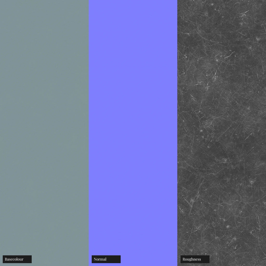 Berrington Blue Heavily Damaged Plastic PBR Texture - Example Scene Visualization | Superellipse