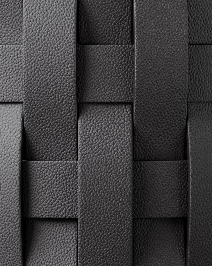 Faux Leather Embossed Grain Noir Black PBR Texture - Example Scene Visualization | Superellipse
