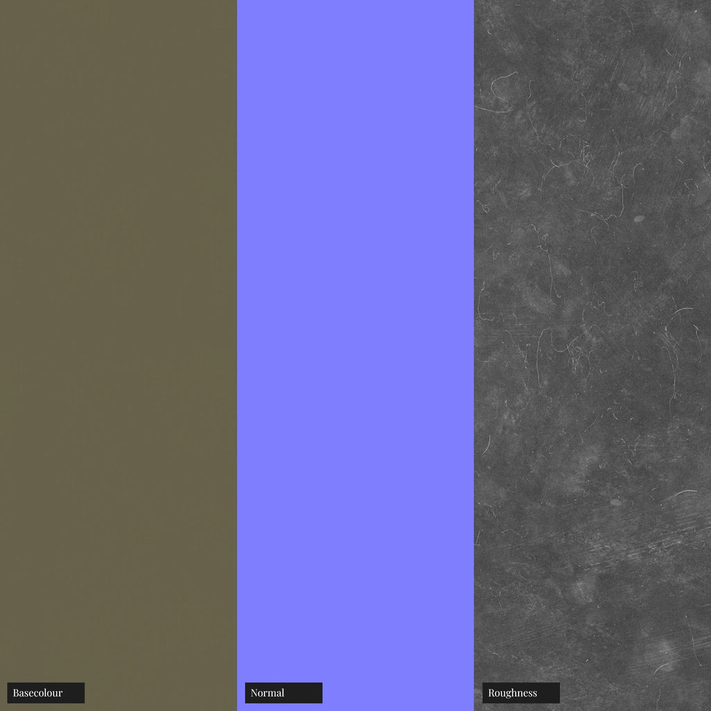 Olive Green Lightly Worn Plastic PBR Texture - Example Scene Visualization | Superellipse