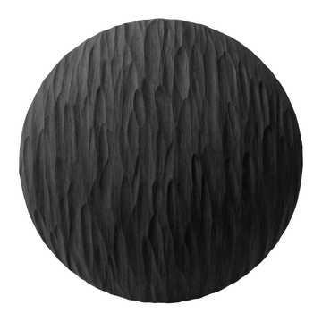 Chiselled Hardwood Black Wax Finish PBR Texture - Sphere Swatch Preview | Superellipse