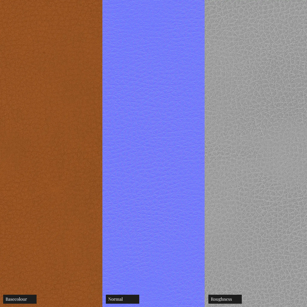 Mycelium Leather Large Grain Brandy PBR Texture - Example Scene Visualization | Superellipse