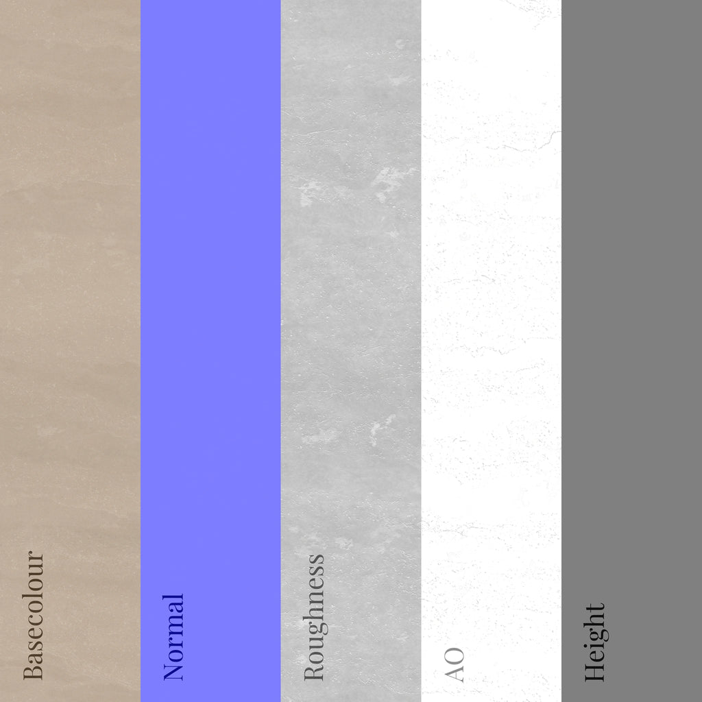 Fine Sandblasted Travertine PBR Texture - Example Scene Visualization | Superellipse