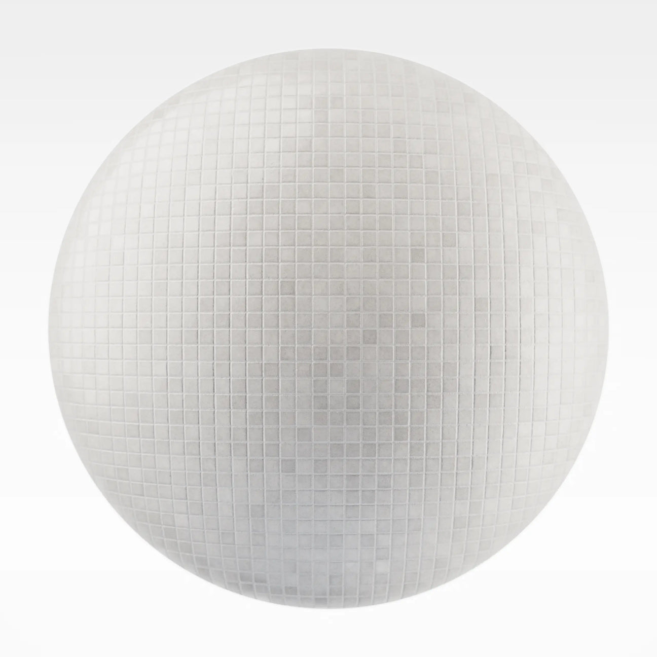 Zellige White Mosaic Tile PBR Texture - Sphere Swatch Preview | Superellipse