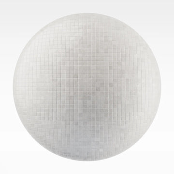 Zellige White Mosaic Tile PBR Texture - Sphere Swatch Preview | Superellipse