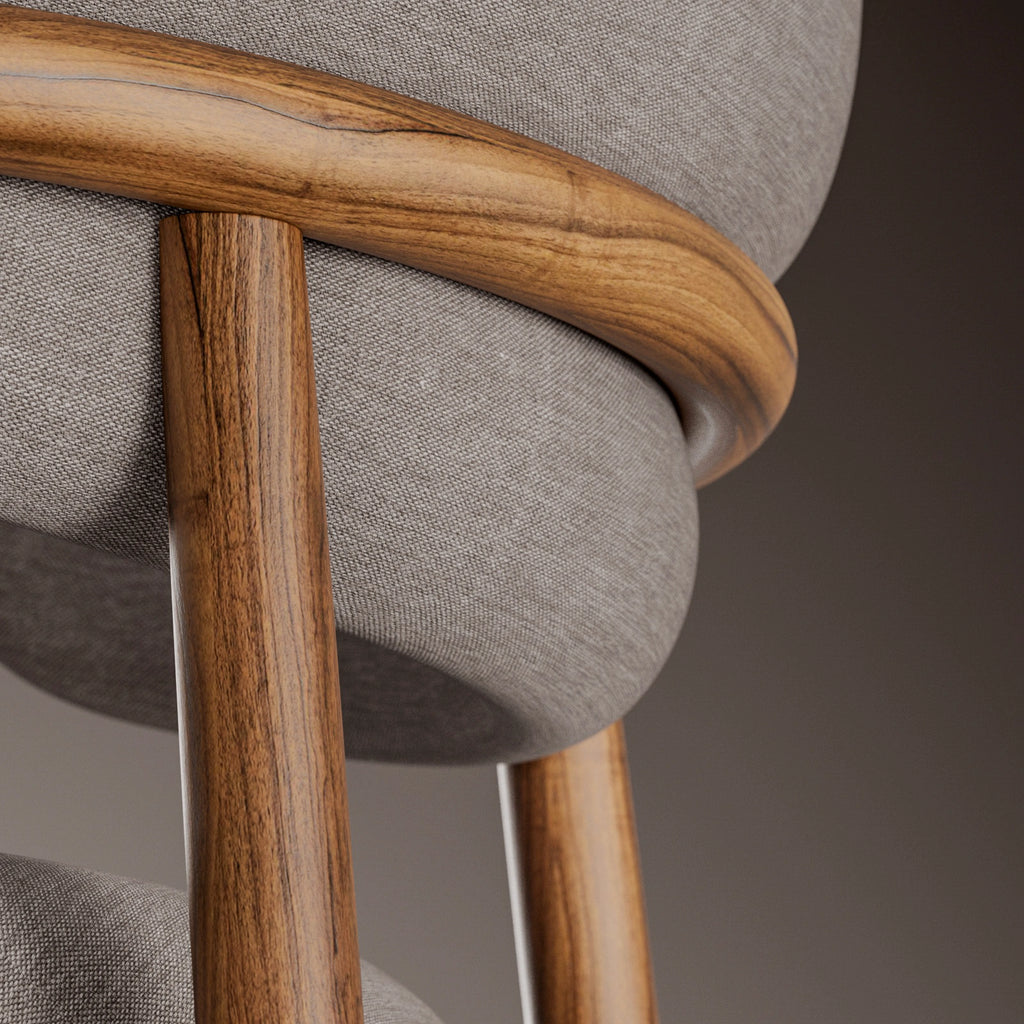 Teak Wood Veneer Book Matched Natural Finish PBR Texture - Example Scene Visualization | Superellipse