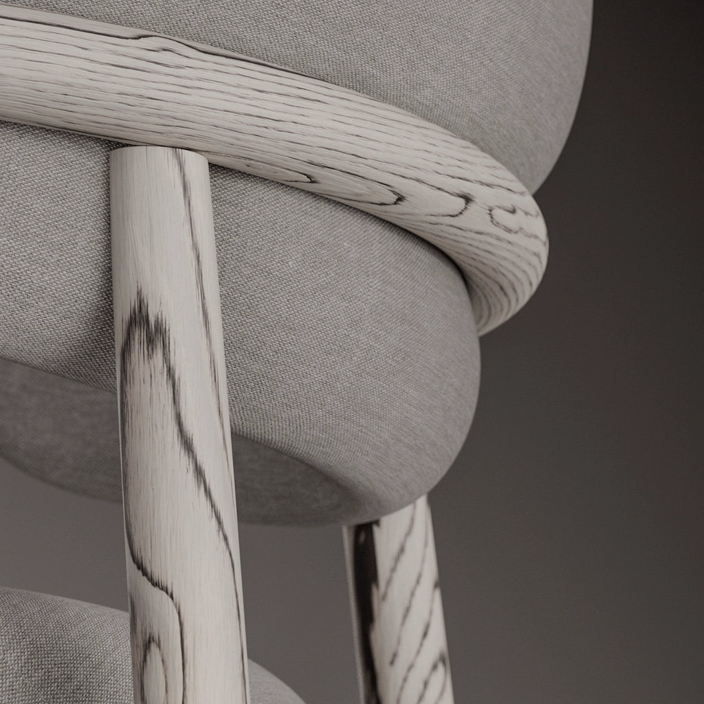 Sottsass White Dyed Wood Veneer PBR Texture - Example Scene Visualization | Superellipse