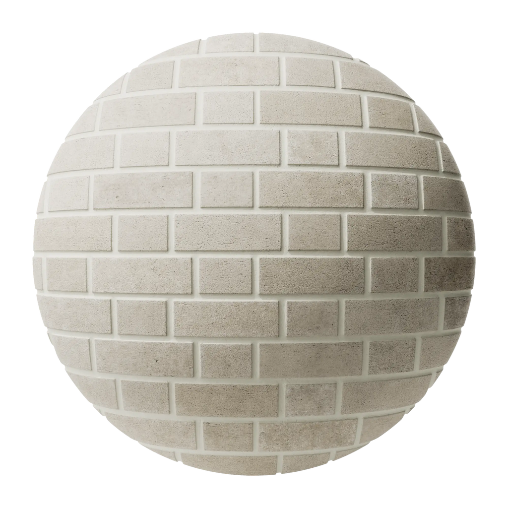 Palebrook Smooth Flemish Bond Architectural Brick PBR Texture - Sphere Swatch Preview | Superellipse