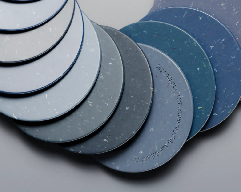 Colourful Fleck Navy Bioplastic PBR Texture - Example Scene Visualization | Superellipse