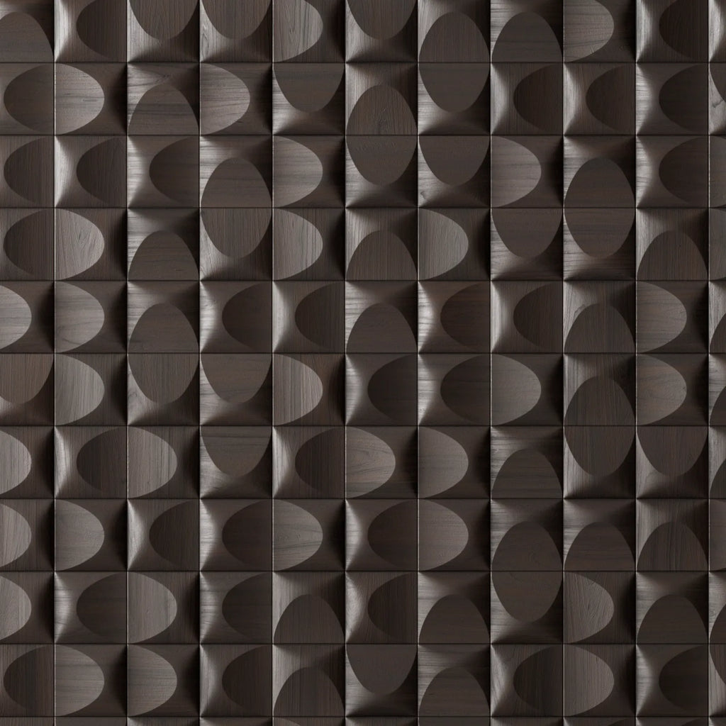 Arch Surface Walnut Wood Panel PBR Texture - Example Scene Visualization | Superellipse