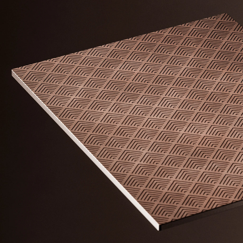 Etched Copper Panel Art Deco PBR Texture - Example Scene Visualization | Superellipse