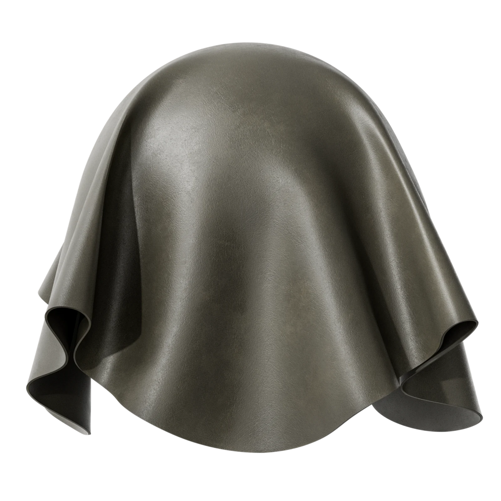 Bespoke Deep Olive Natural Leather PBR Texture - Sphere Swatch Preview | Superellipse