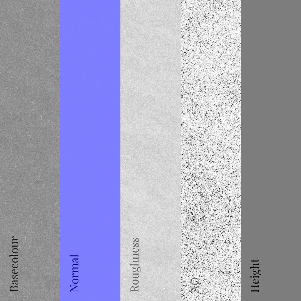 Basalt Stone Light Grey Fine Grain PBR Texture - Example Scene Visualization | Superellipse