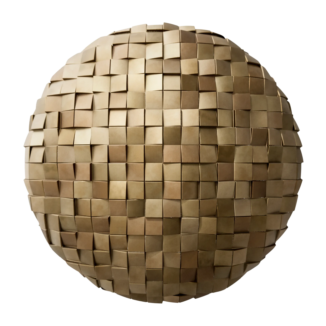 Oxidised Brass Square 3D Metal Panel PBR Texture - Sphere Swatch Preview | Superellipse