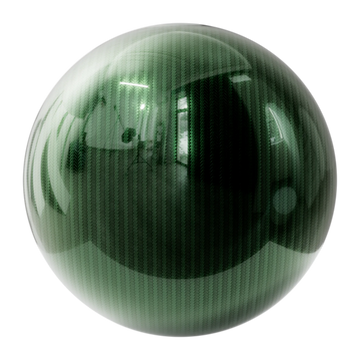 Carbon Fiber Twill Weave 3x1 Emerald Green PBR Texture - Sphere Swatch Preview | Superellipse