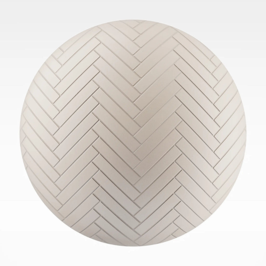 Herringbone Matte Soft Beige Tile PBR Texture - Sphere Swatch Preview | Superellipse