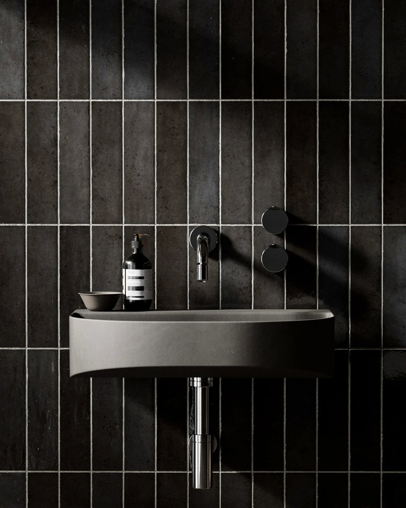 Hoxton Black Gloss Porcelain Tile PBR Texture - Example Scene Visualization | Superellipse