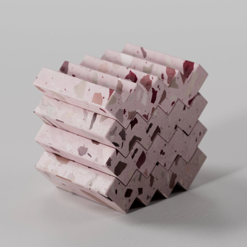 Pink Ceramic Terrazzo Rose Tinted Aggregates PBR Texture - Example Scene Visualization | Superellipse