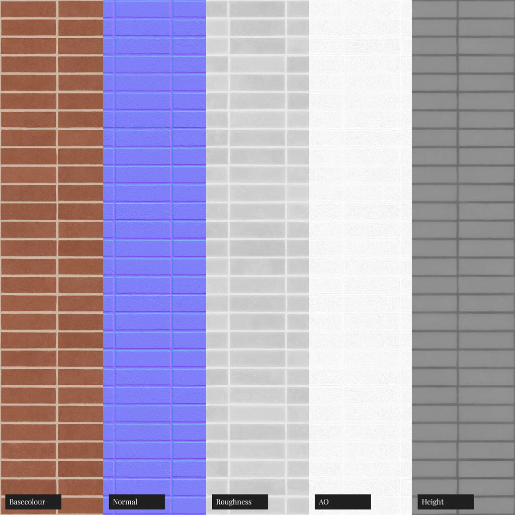 Aston Red Sandfaced Brick Stack Bond PBR Texture - Example Scene Visualization | Superellipse