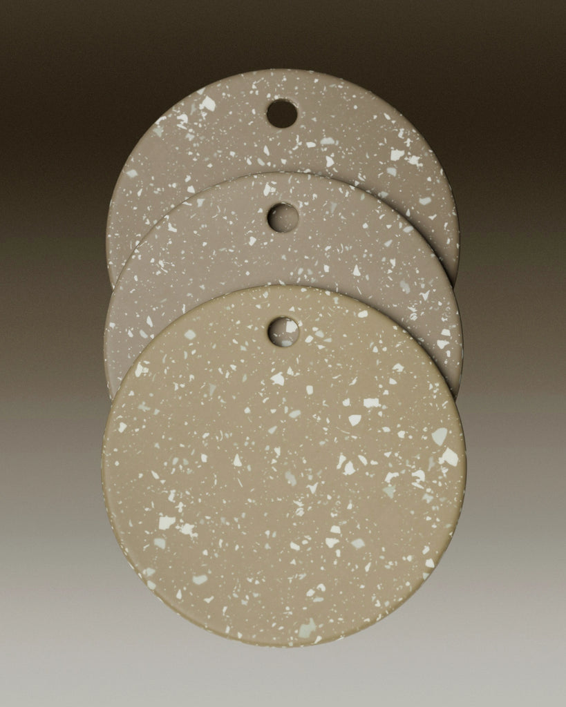 Olive Green Recycled Terrazzo Plastic PBR Texture - Example Scene Visualization | Superellipse