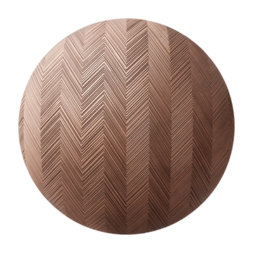 Oxidised Etched Chevron Copper Panel PBR Texture - Sphere Swatch Preview | Superellipse