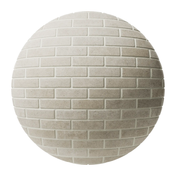 Palebrook Smooth Running Bond Architectural Brick PBR Texture - Sphere Swatch Preview | Superellipse