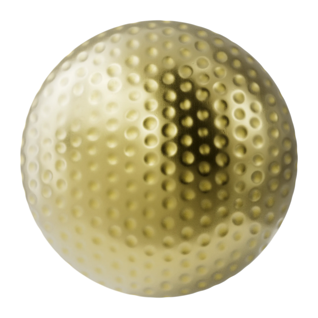 Ball Pein Hammered Brass Metal PBR Texture - Sphere Swatch Preview | Superellipse